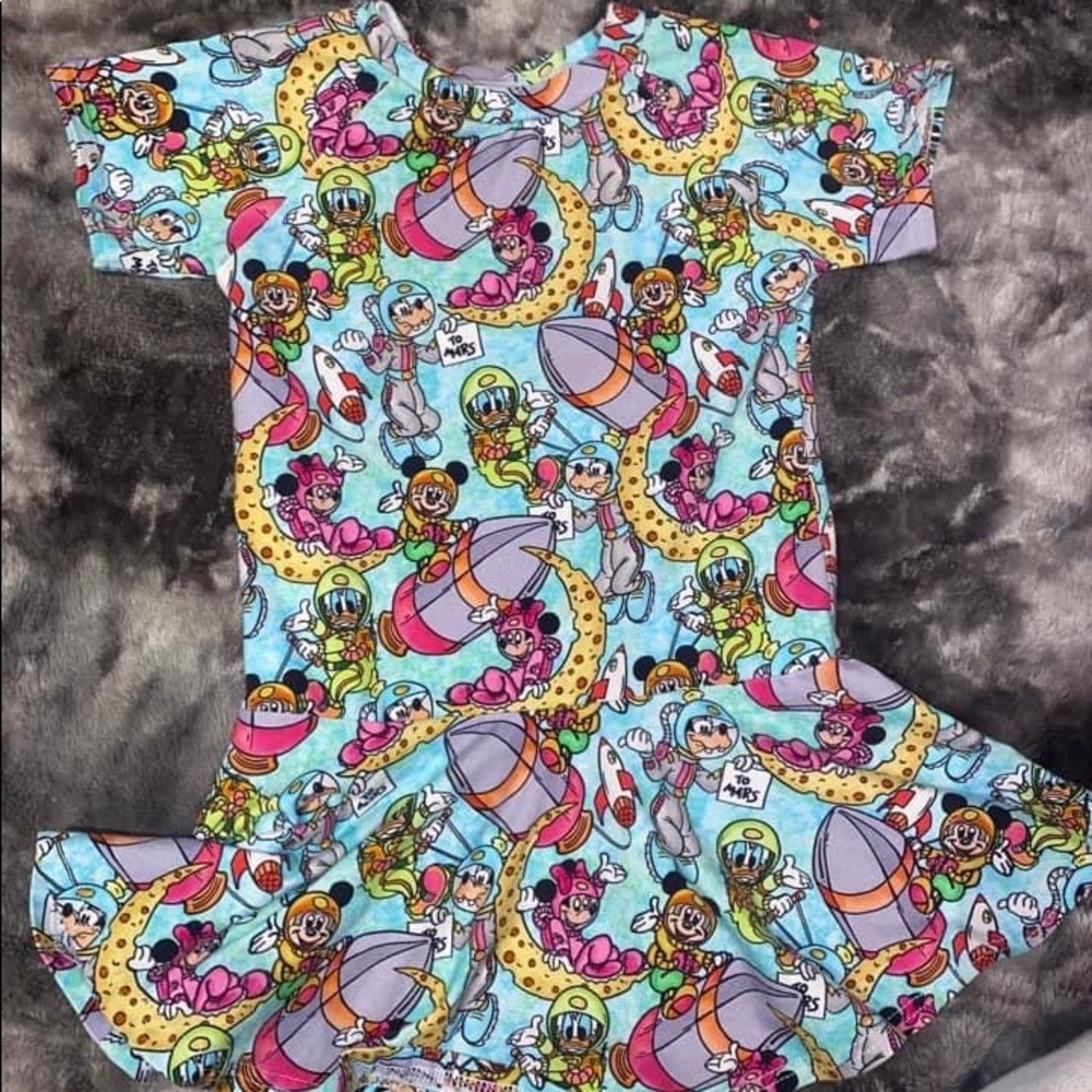 Girls Disney Space Peplum with Matching Headband